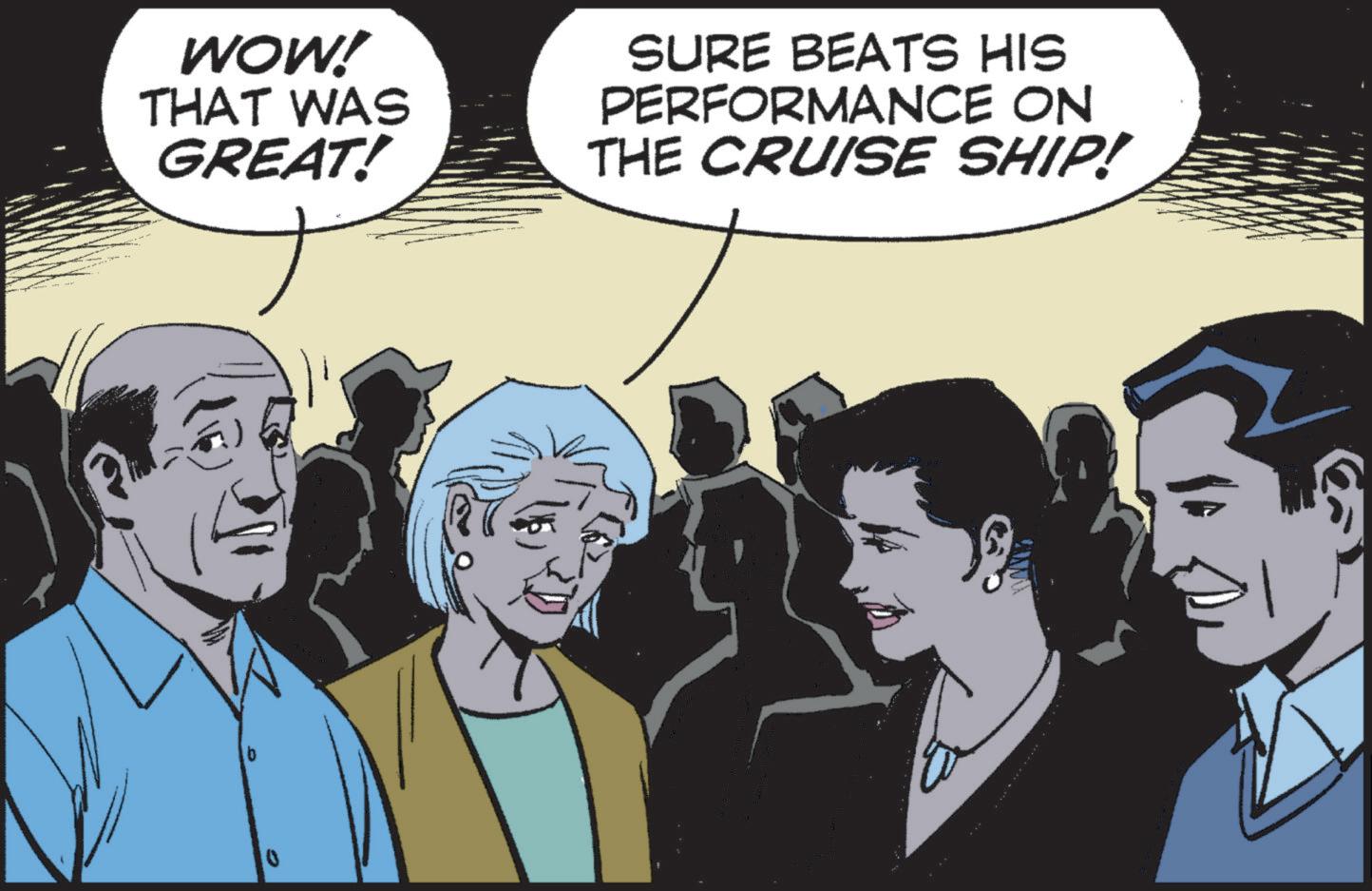 Humour OCR: WOW! THAT WAS GREAT! SURE BEATS HIS PERFORMANCE ON THE CRUISE SHIP! b 0 WOW ! THAT WAS GREAT ! SURE BEATS HIS PERFORMANCE ON THE CRUISE SHIP ! b 0