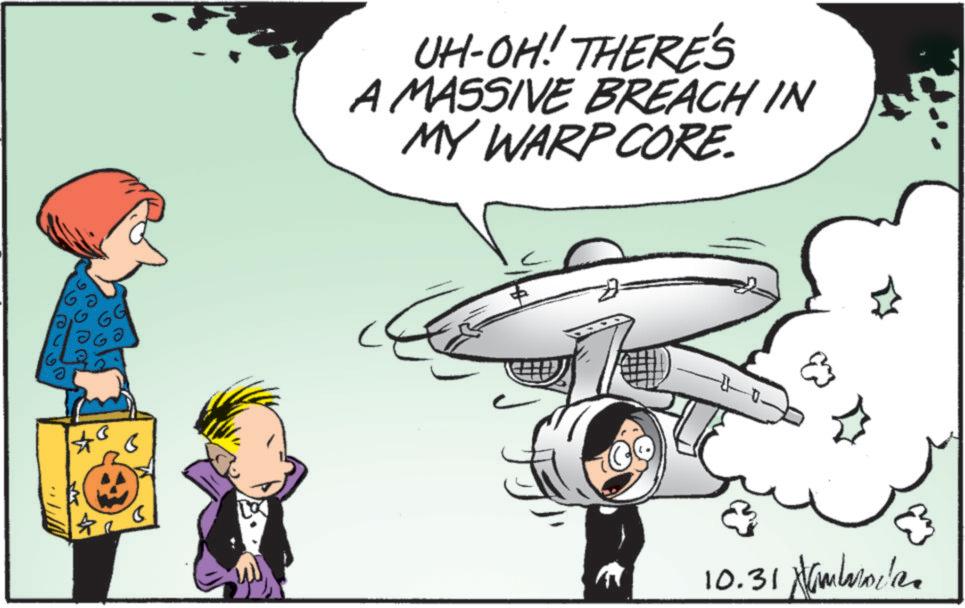 Conversation OCR: ? UH-OH! THERE'S A MASSIVE BREACH IN MY WARP CORE. 10.31 mba ? UH - OH ! THERE'S A MASSIVE BREACH IN MY WARP CORE . 10.31 mba
