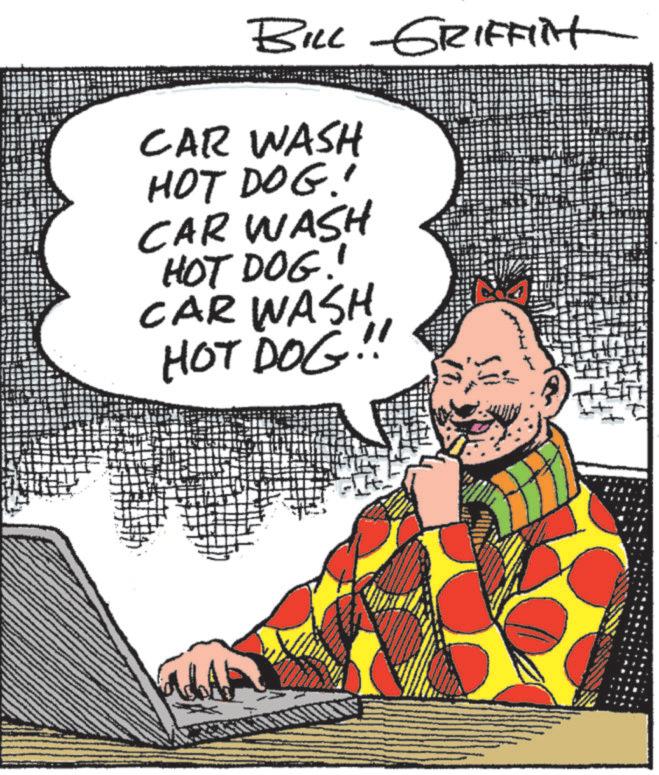 Humour OCR: BILL GRIFFict CAR WASH HOT DOG.! CAR WASH HOT DOG!! CAR WASH HOT DOG!! BILL GRIFFict CAR WASH HOT DOG . ! CAR WASH HOT DOG !! CAR WASH HOT DOG !!