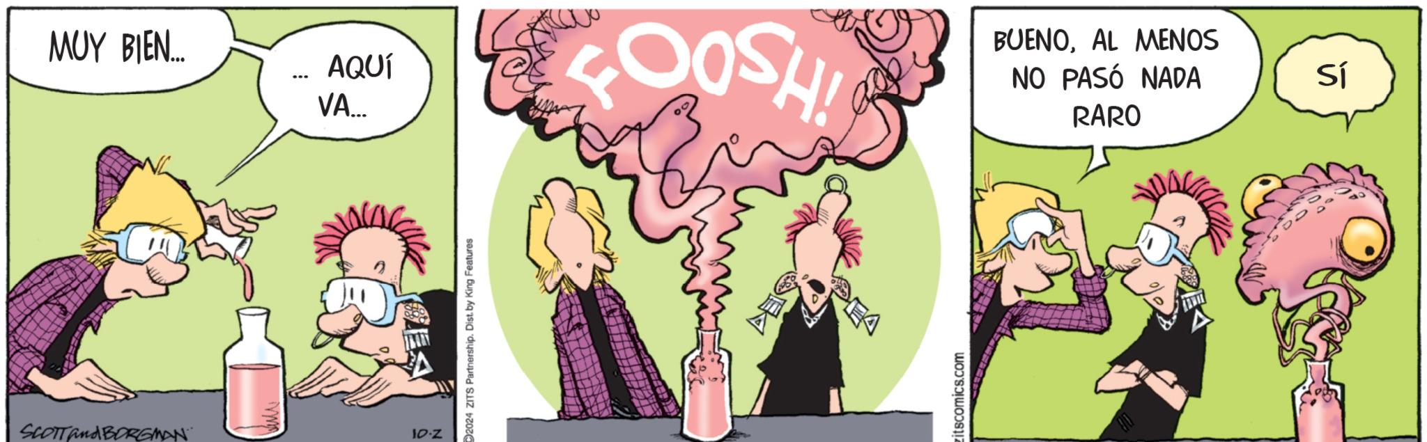 Sharing OCR: MUY BIEN... *** AQUÍ VA... SCOTT and BORGMAN 10-Z 2024 ZITS Partnership. Dist. by King Features EA itscomics.com BUENOAL MENOS NO PASÓ NADA RARO Sí MUY BIEN ... *** AQUÍ VA ... SCOTT and BORGMAN 10 - Z 2024 ZITS Partnership . Dist . by King Features EA itscomics.com BUENOAL MENOS NO PASÓ NADA RARO Sí