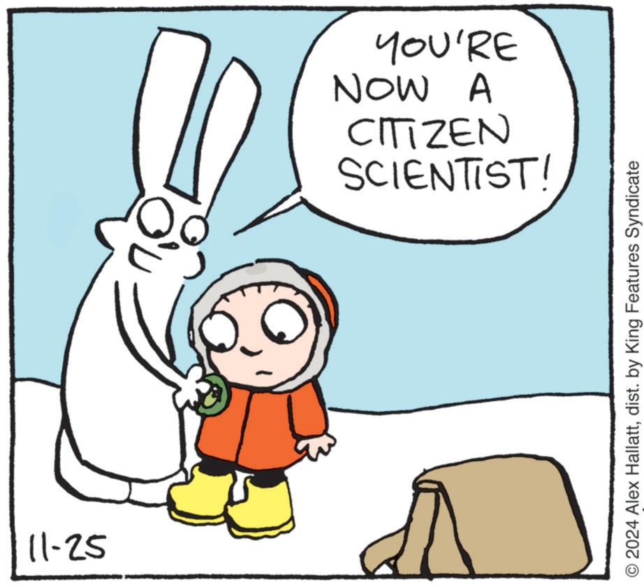 Rectangle OCR: 11-25 SCIENTIST! CITIZEN NOW A YOU'RE 2024 Alex Hallattdist. by King Features Syndicate 11-25 SCIENTIST ! CITIZEN NOW A YOU'RE 2024 Alex Hallattdist . by King Features Syndicate
