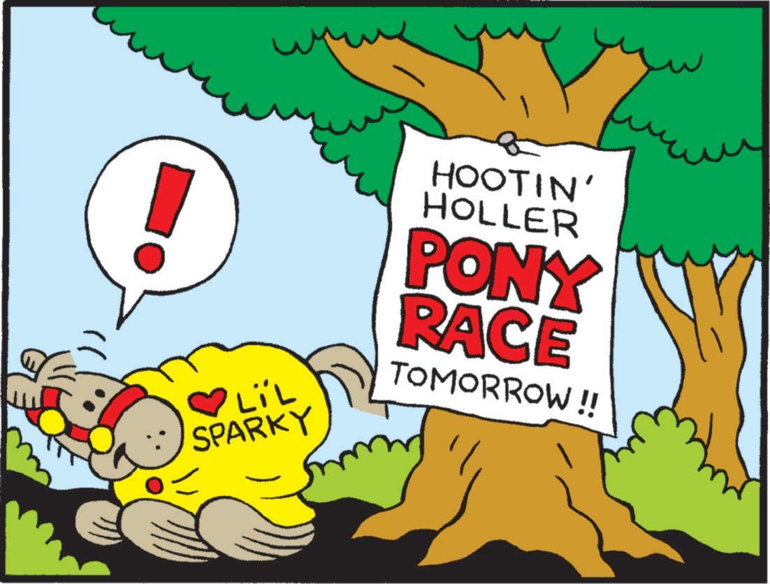 Graphics OCR: LiL SPARKY HOOTIN' HOLLER PONY RACE TOMORROW!! LiL SPARKY HOOTIN ' HOLLER PONY RACE TOMORROW !!