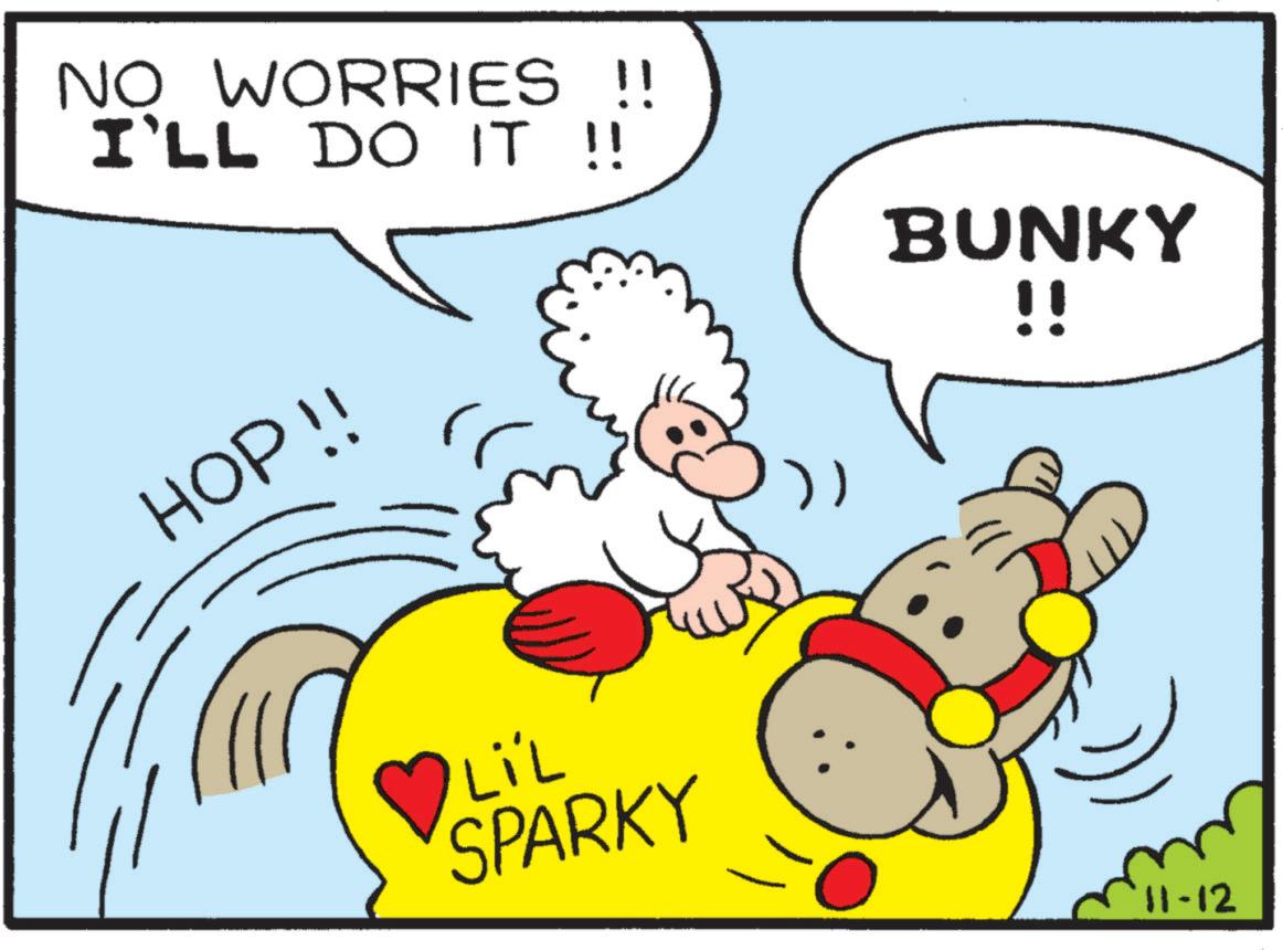Gesture OCR: NO WORRIES !! I'LL DO IT !! BUNKY !! HOP!! LiL SPARKY 11-12 NO WORRIES !! I'LL DO IT !! BUNKY !! HOP !! LiL SPARKY 11-12