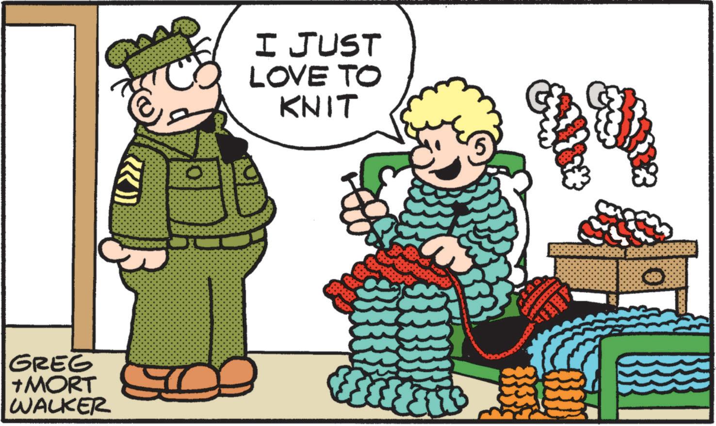 Social group OCR: GREG +MORT WALKER AA I JUST LOVE TO KNIT GREG + MORT WALKER AA I JUST LOVE TO KNIT