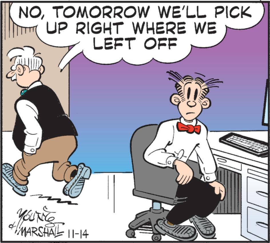 Interaction OCR: NOTOMORROW WE'LL PICK UP RIGHT WHERE WE LEFT OFF YOUNE MARSHALL 11-14 NOTOMORROW WE'LL PICK UP RIGHT WHERE WE LEFT OFF YOUNE MARSHALL 11-14