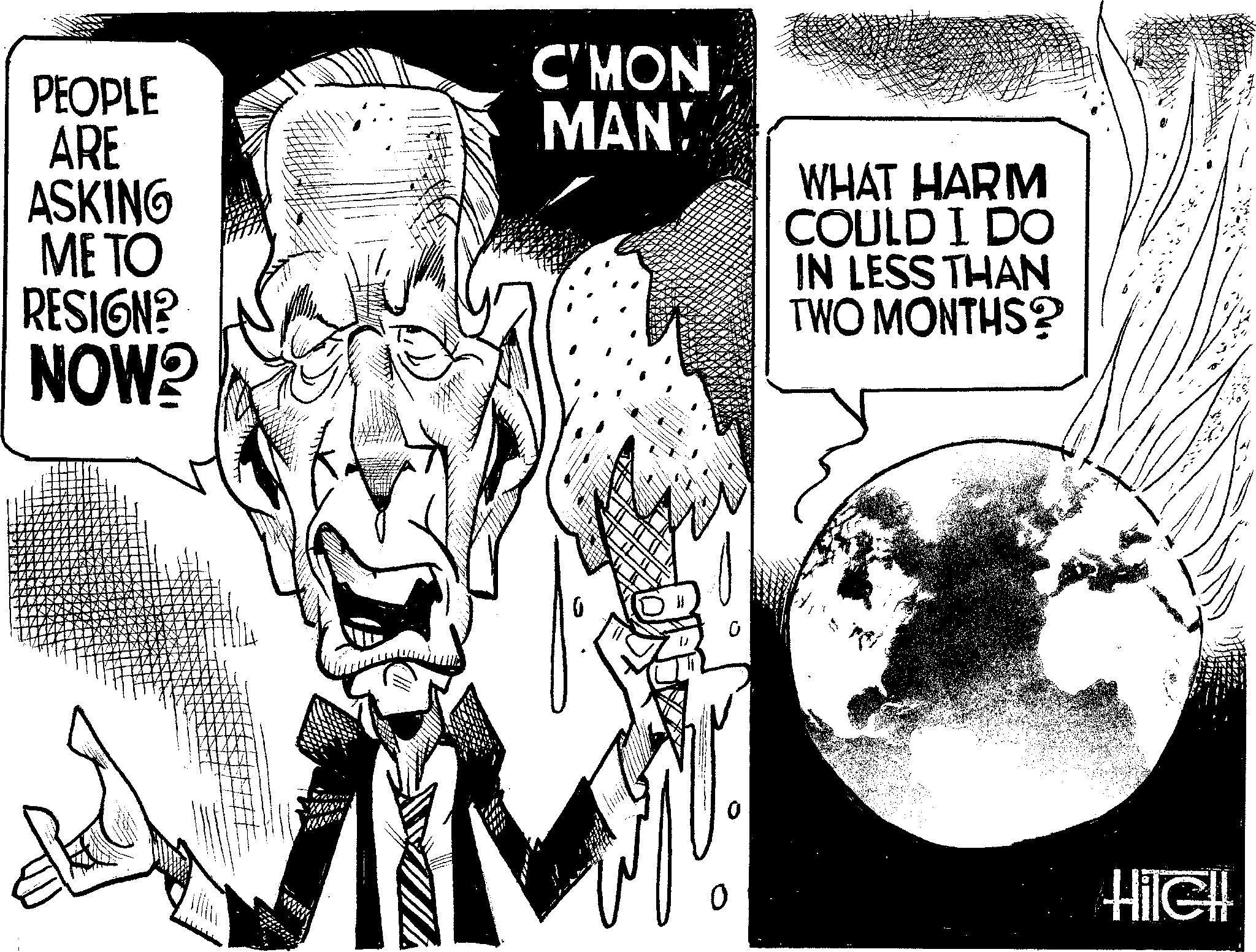 Drawing OCR: PEOPLE ARE C'MON MAN! ASKING METO RESIGN? NOW? 0 WHAT HARM COULD I DO IN LESS THAN TWO MONTHS? Hile!! PEOPLE ARE C'MON MAN ! ASKING METO RESIGN ? NOW ? 0 WHAT HARM COULD I DO IN LESS THAN TWO MONTHS ? Hile !!