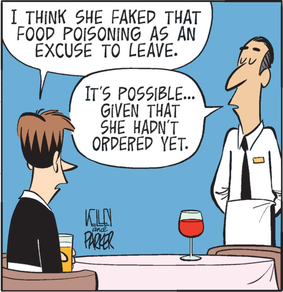Line OCR: I THINK SHE FAKED THAT FOOD POISONING AS AN EXCUSE TO LEAVE. IT'S POSSIBLE... GIVEN THAT SHE HADN'T ORDERED YET. KELLY and = PARKER I THINK SHE FAKED THAT FOOD POISONING AS AN EXCUSE TO LEAVE . IT'S POSSIBLE ... GIVEN THAT SHE HADN'T ORDERED YET . KELLY and = PARKER