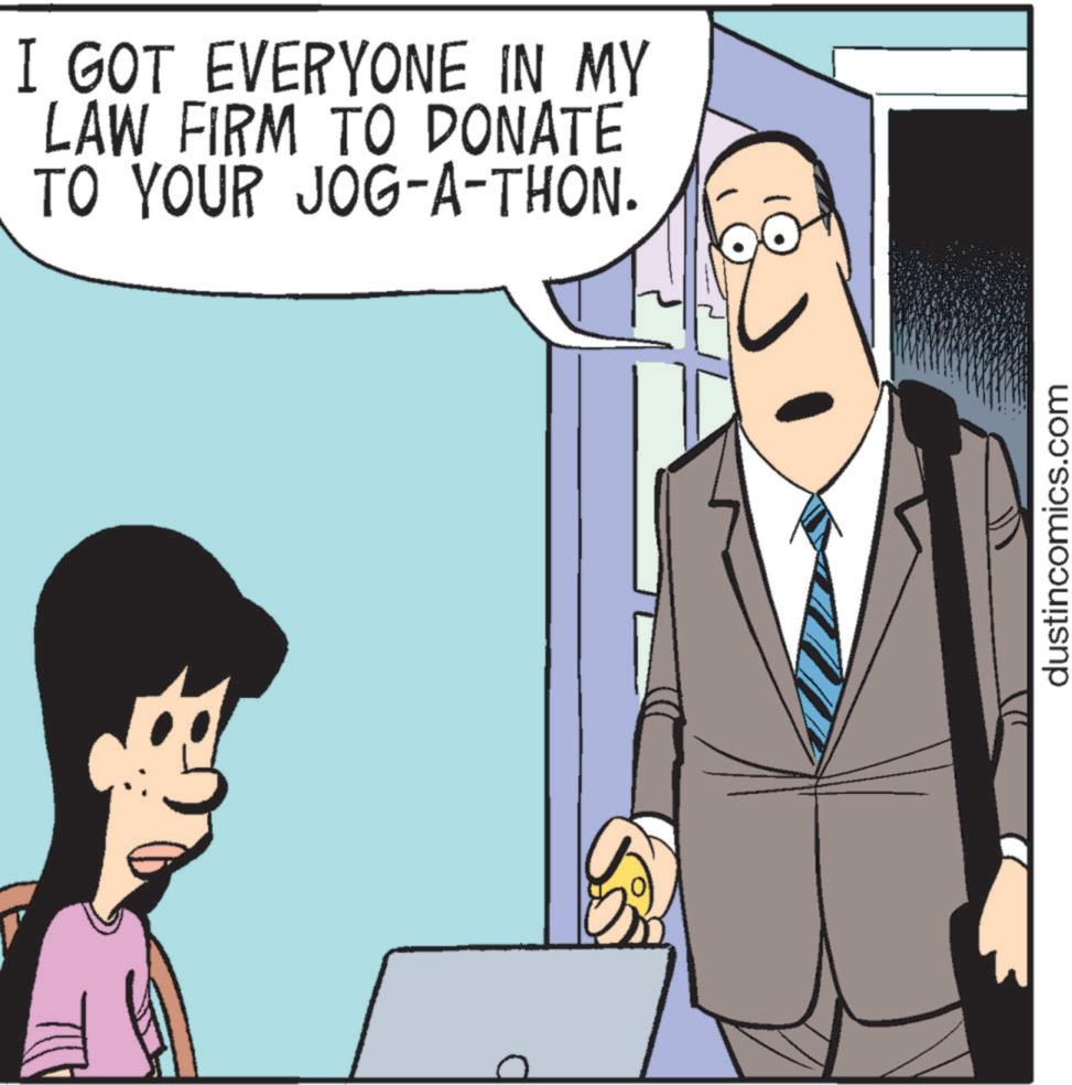 Blazer OCR: I GOT EVERYONE IN MY LAW FIRM TO DONATE TO YOUR JOG-A-THON. dustincomics.com I GOT EVERYONE IN MY LAW FIRM TO DONATE TO YOUR JOG - A - THON . dustincomics.com
