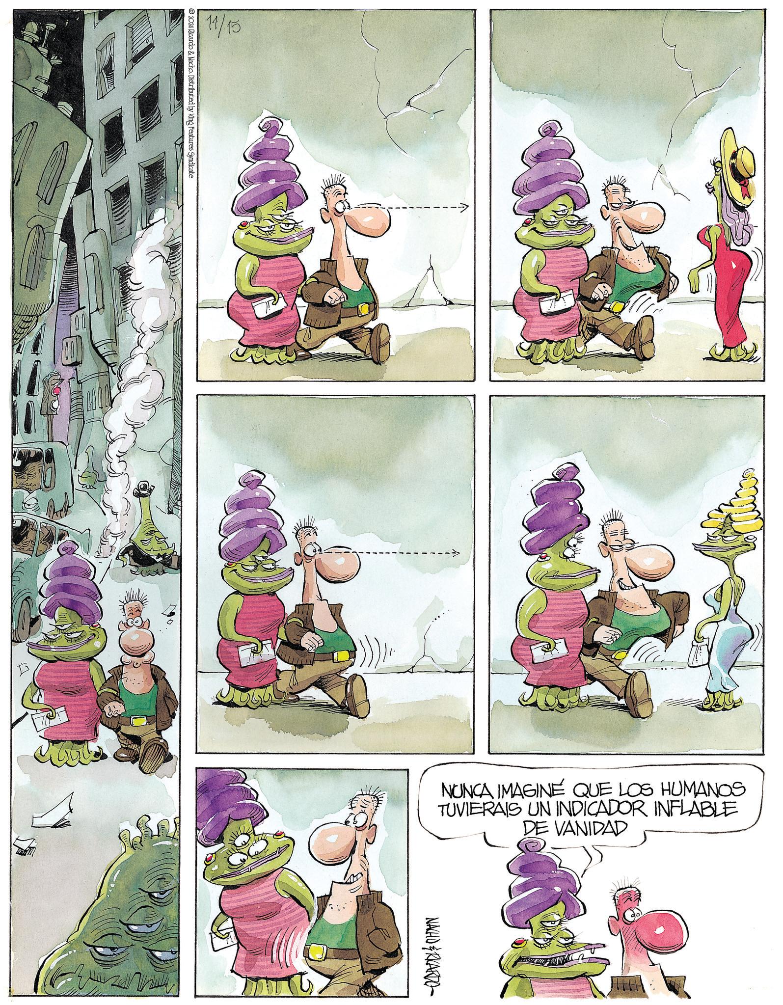 Art OCR: 11/15 2024 Ricardo & Nacho. Distributed by King Features Syndicate NUNCA IMAGINE QUE LOS HUMANOS TUVIERAIS UN INDICADOR INFLABLE DE VANIDAD LIPZ NACHO & RICARDO- 11/15 2024 Ricardo & Nacho . Distributed by King Features Syndicate NUNCA IMAGINE QUE LOS HUMANOS TUVIERAIS UN INDICADOR INFLABLE DE VANIDAD LIPZ NACHO & RICARDO-