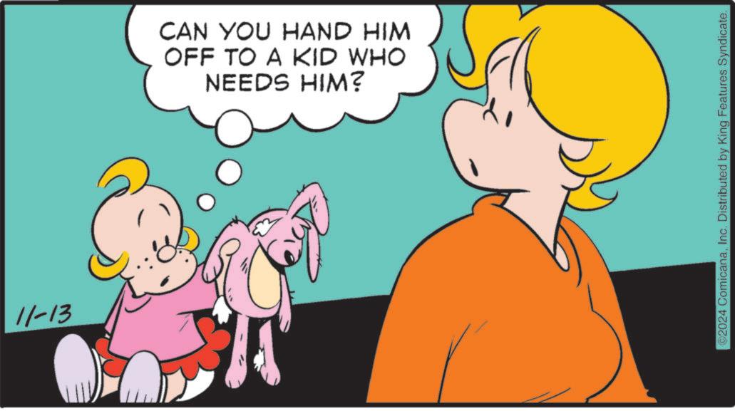Gesture OCR: 11-13 CAN YOU HAND HIM OFF TO A KID WHO NEEDS HIM? ©2024 ComicanaInc. Distributed by King Features Syndicate. 11-13 CAN YOU HAND HIM OFF TO A KID WHO NEEDS HIM ? © 2024 ComicanaInc. Distributed by King Features Syndicate .