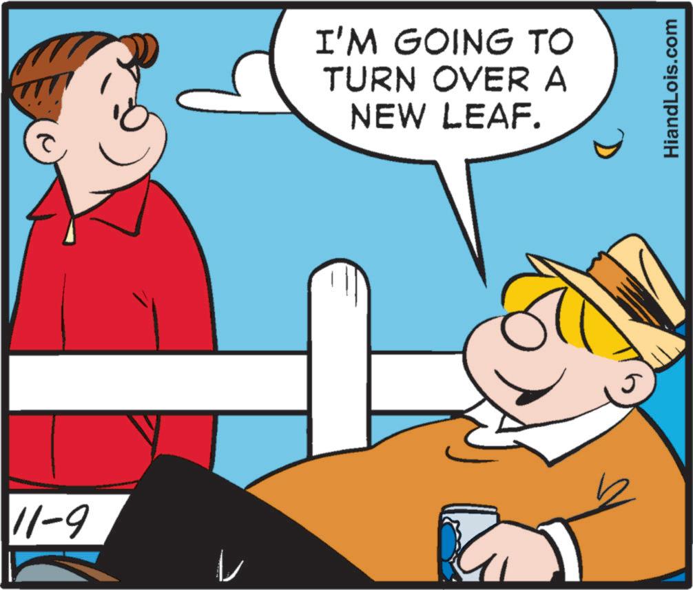 Line OCR: 11-9 I'M GOING TO TURN OVER A NEW LEAF. HiandLois.com 11-9 I'M GOING TO TURN OVER A NEW LEAF . HiandLois.com