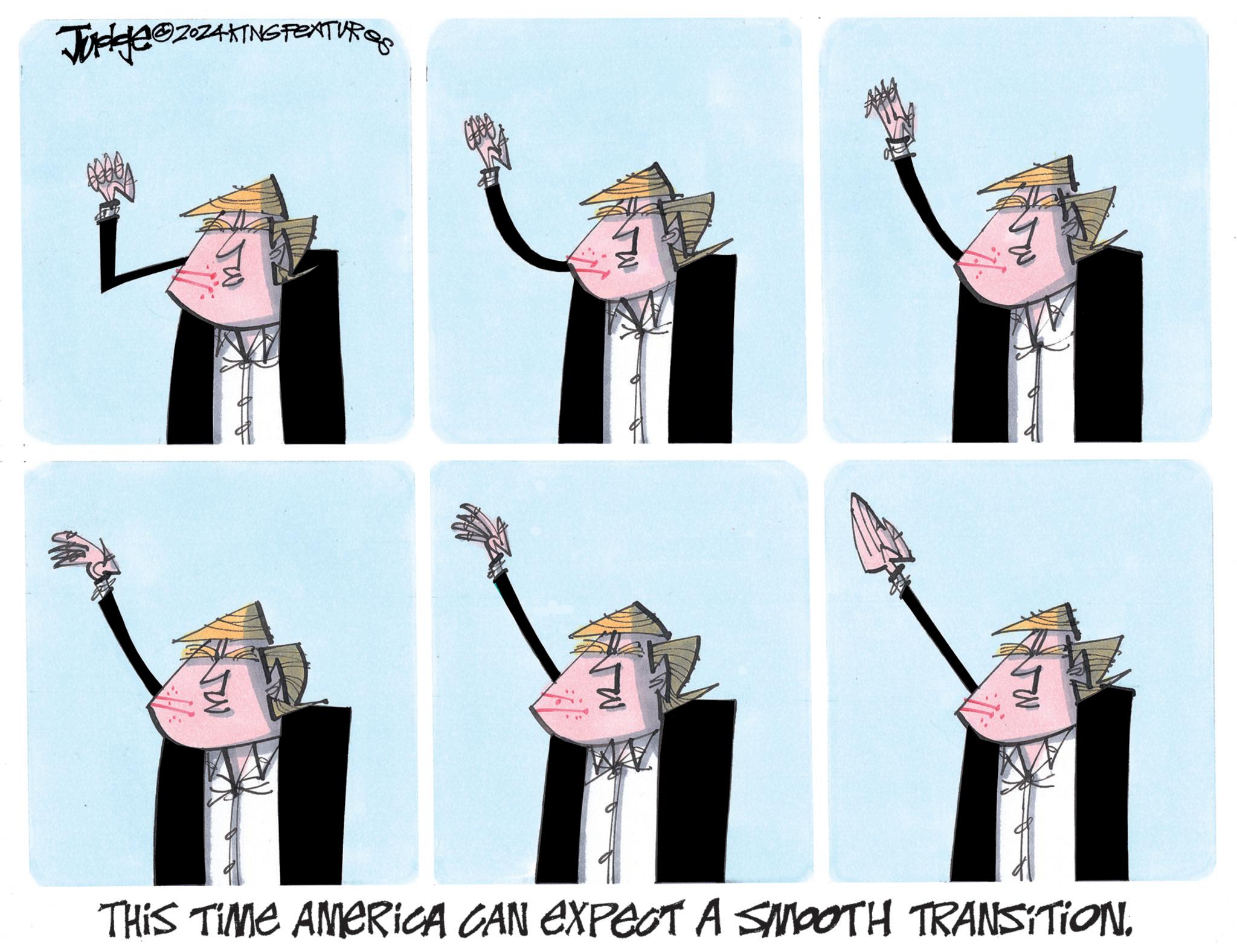 Graphic design OCR: MN Judge?2024KINGTEXTURE THIS TIME AMERICA CAN EXPECT A SMOOTH TRANSITION. MN MN Judge?2024KINGTEXTURE THIS TIME AMERICA CAN EXPECT A SMOOTH TRANSITION . MN