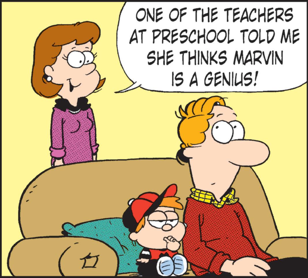 Mammal OCR: ONE OF THE TEACHERS AT PRESCHOOL TOLD ME SHE THINKS MARVIN IS A GENIUS! ONE OF THE TEACHERS AT PRESCHOOL TOLD ME SHE THINKS MARVIN IS A GENIUS !