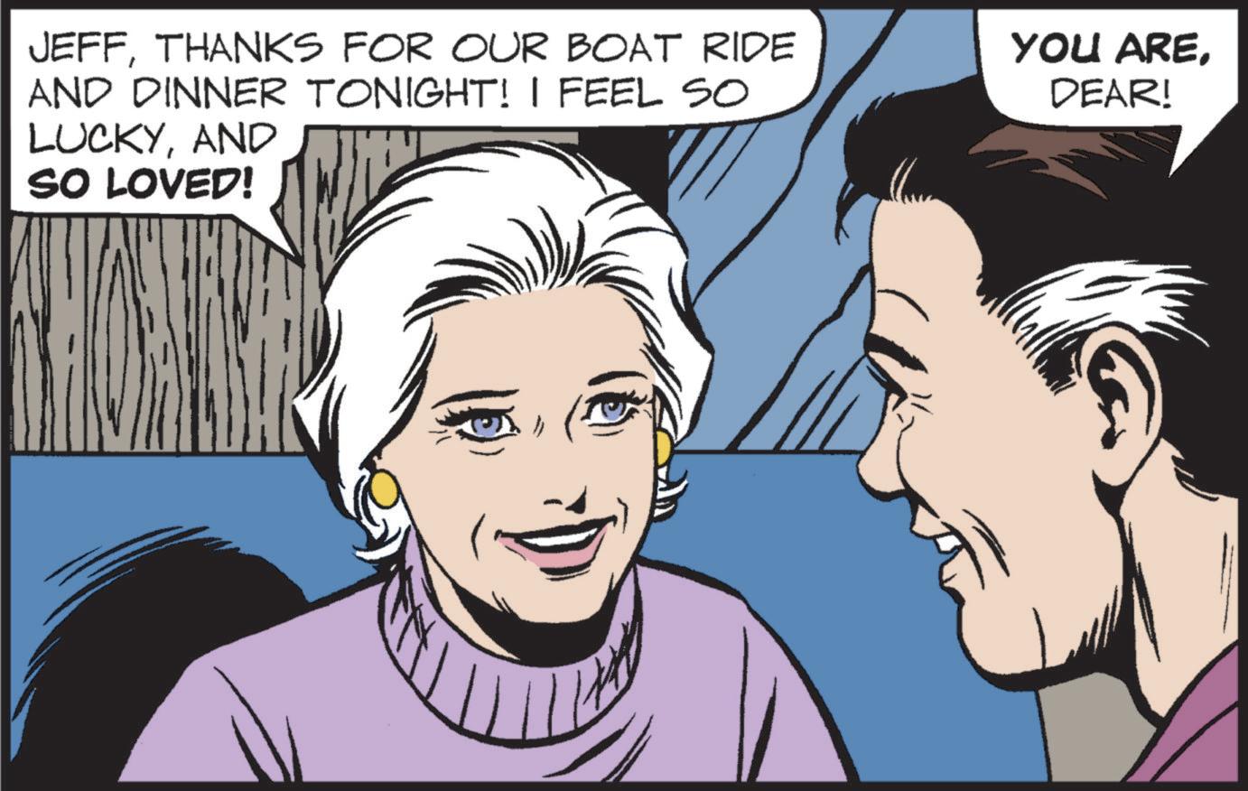 White OCR: JEFFTHANKS FOR OUR BOAT RIDE AND DINNER TONIGHT! I FEEL SO LUCKYAND SO LOVED! YOU AREDEAR! JEFFTHANKS FOR OUR BOAT RIDE AND DINNER TONIGHT ! I FEEL SO LUCKYAND SO LOVED ! YOU AREDEAR !
