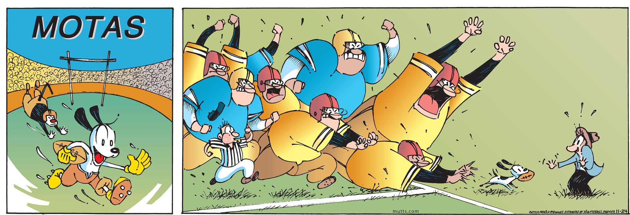 Rectangle OCR: MOTAS mutts.com MUTYS PATRICK MYDOUNE DISTRIBUTED BY KING FEATURES SYNDICATE 11.24 MOTAS mutts.com MUTYS PATRICK MYDOUNE DISTRIBUTED BY KING FEATURES SYNDICATE 11.24