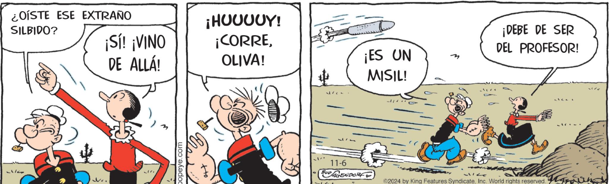 Sharing OCR: ¿OISTE ESE EXTRAÑO SILBIDO? 17 ¡Sí! ¡VINO DE ALLÁ! ¡HUUUUY! ¡CORREOLIVA! ¡ES UN MISIL! popeye.com ++o UD 27 ¡DEBE DE SER DEL PROFESOR! 11-6 BUDAGENDORF 312 ©2024 by King Features SyndicateInc. World rights reserved. ¿ OISTE ESE EXTRAÑO SILBIDO ? 17 ¡ Sí ! ¡ VINO DE ALLÁ ! ¡ HUUUUY ! ¡ CORREOLIVA ! ¡ ES UN MISIL ! popeye.com ++ o UD 27 ¡ DEBE DE SER DEL PROFESOR ! 11-6 BUDAGENDORF 312 © 2024 by King Features SyndicateInc. World rights reserved .