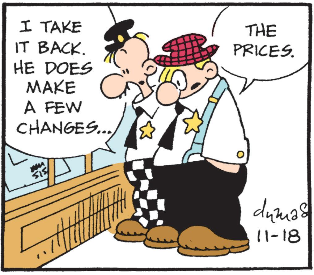 Font OCR: I TAKE IT BACK. HE DOES MAKE A FEW CHANGES.. THE PRICES. dumas duži 11-18 I TAKE IT BACK . HE DOES MAKE A FEW CHANGES .. THE PRICES . dumas duži 11-18