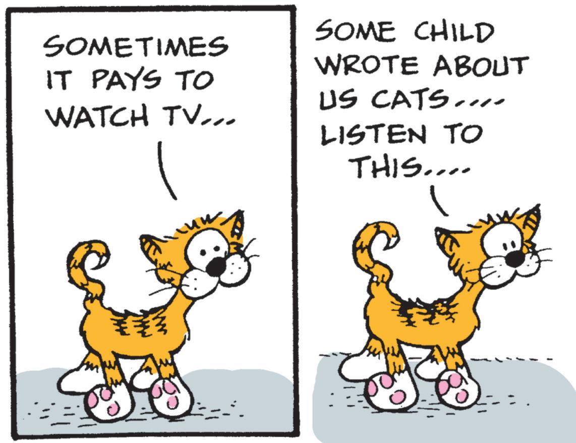 Handwriting OCR: SOMETIMES IT PAYS TO WATCH TV... SOME CHILD WROTE ABOUT US CATS. LISTEN TO THIS.... SOMETIMES IT PAYS TO WATCH TV ... SOME CHILD WROTE ABOUT US CATS . LISTEN TO THIS ....