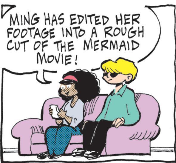 Happy OCR: ? MING HAS EDITED HER FOOTAGE INTO A ROUGH CUT OF THE MERMAID MOVIE! ? MING HAS EDITED HER FOOTAGE INTO A ROUGH CUT OF THE MERMAID MOVIE !