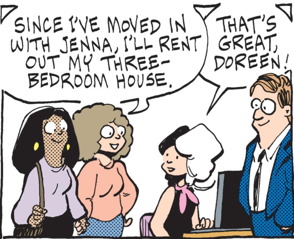 Gesture OCR: ? SINCE I'VE MOVED IN WITH JENNAI'LL RENT OUT MY THREE- BEDROOM HOUSE. THAT'S GREATDOREEN! ? SINCE I'VE MOVED IN WITH JENNAI'LL RENT OUT MY THREE- BEDROOM HOUSE . THAT'S GREATDOREEN !