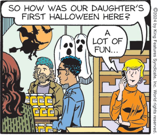 Parallel OCR: ©2024 by King Features SyndicateInc. World rights reserved. SO HOW WAS OUR DAUGHTER'S FIRST HALLOWEEN HERE? A LOT OF FUN.... E © 2024 by King Features SyndicateInc. World rights reserved . SO HOW WAS OUR DAUGHTER'S FIRST HALLOWEEN HERE ? A LOT OF FUN .... E