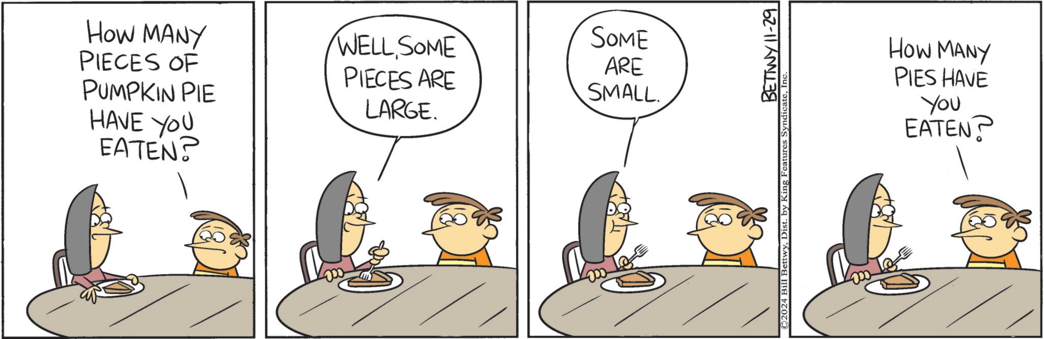 Food OCR: HOW MANY PIECES OF PUMPKIN PIE HAVE YOU EATEN? WELL SOME SOME ARE PIECES ARE SMALL LARGE. HOW MANY PIES HAVE You EATEN? HOW MANY PIECES OF PUMPKIN PIE HAVE YOU EATEN ? WELL SOME SOME ARE PIECES ARE SMALL LARGE . HOW MANY PIES HAVE You EATEN ?