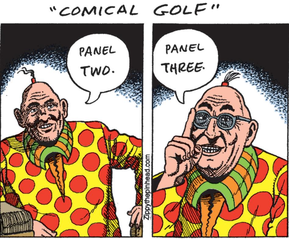 Gesture OCR: "COMICAL GOLF" PANEL PANEL TWO. THREE. Zippythepinhead.com " COMICAL GOLF " PANEL PANEL TWO . THREE . Zippythepinhead.com