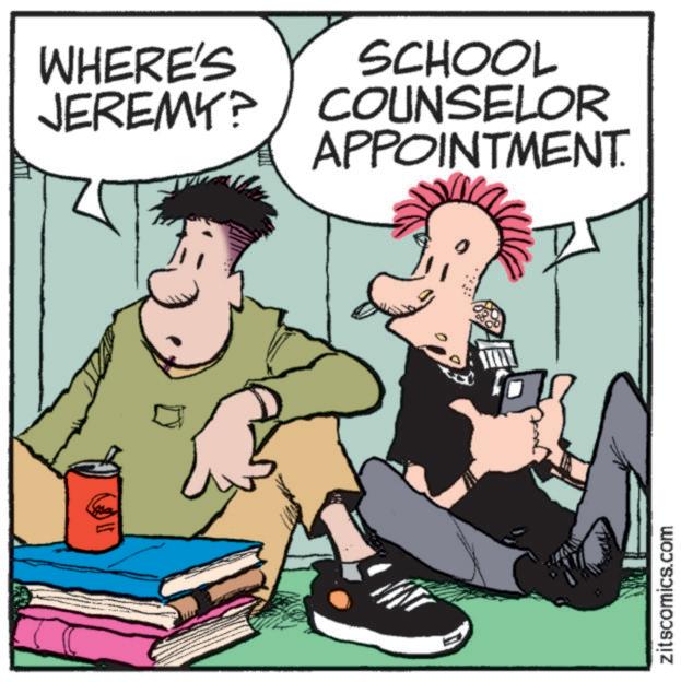 Line OCR: WHERE'S SCHOOL JEREMY? COUNSELOR APPOINTMENT. zitscomics.com WHERE'S SCHOOL JEREMY ? COUNSELOR APPOINTMENT . zitscomics.com