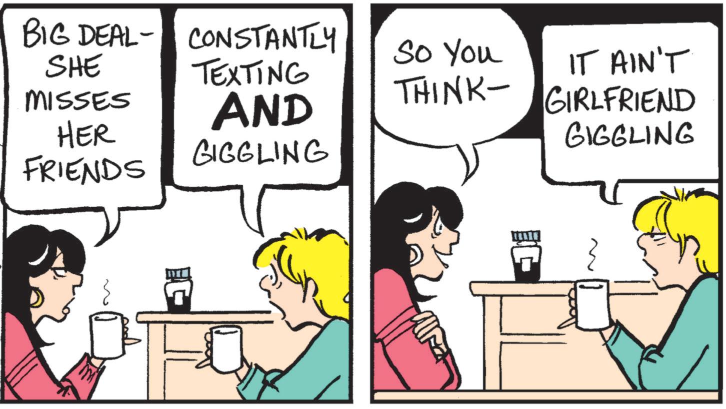 Animation OCR: BIG DEAL SHE - CONSTANTLY TEXTING So You THINK- MISSES HER FRIENDS AND GIGGLING G IT AIN'T GIRLFRIEND GIGGLING BIG DEAL SHE - CONSTANTLY TEXTING So You THINK- MISSES HER FRIENDS AND GIGGLING G IT AIN'T GIRLFRIEND GIGGLING