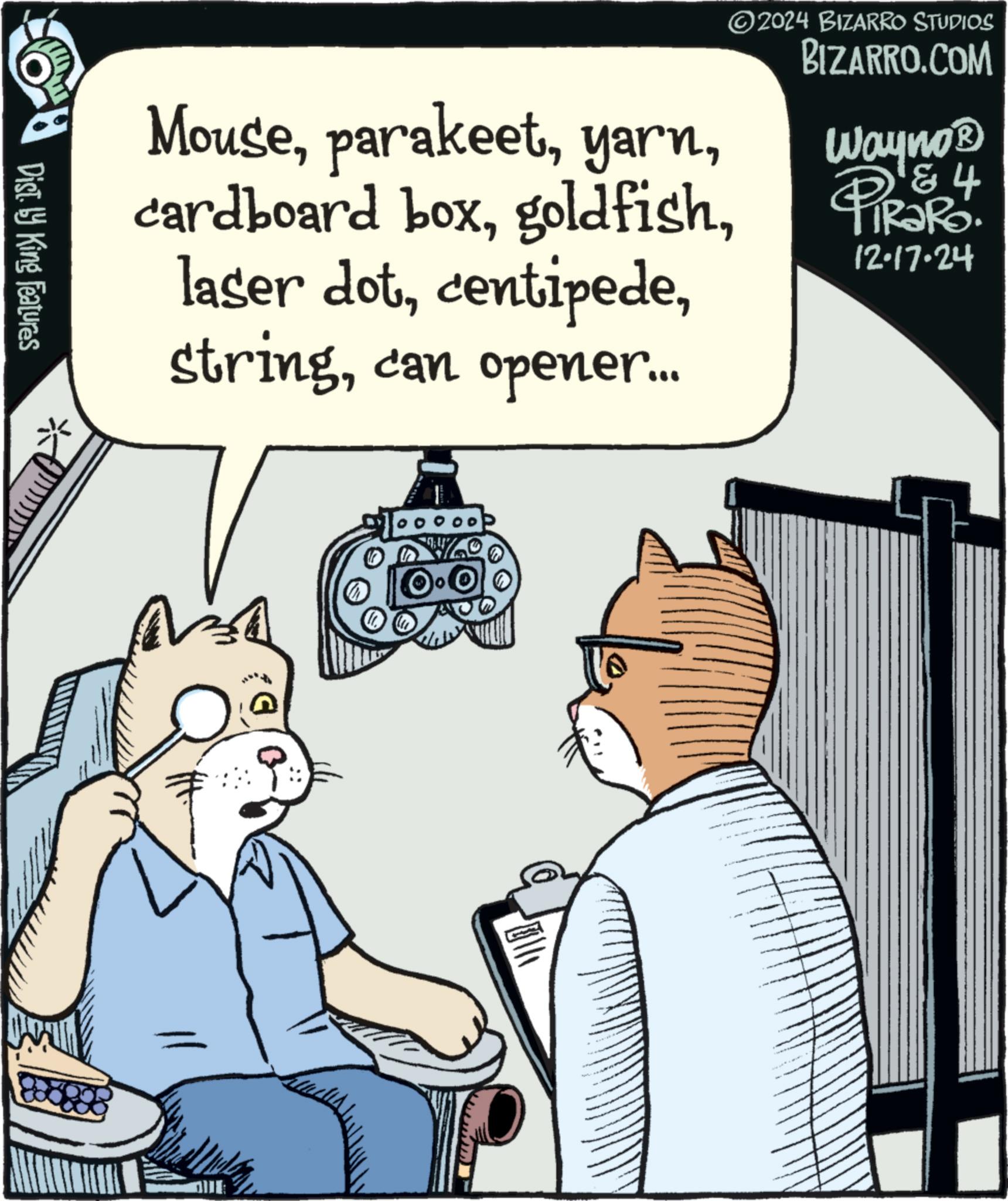 Parallel OCR: Dist. by King Features Mousecan opener... 0100000 ?? ©2024 BIZARRO STUDIOS BIZARRO.COM Wayno? 4 PiRaRo 12-17-24 Dist . by King Features Mousecardboard boxlaser dotcan opener ... 0100000 ?? © 2024 BIZARRO STUDIOS BIZARRO.COM Wayno? 4 PiRaRo 12-17-24