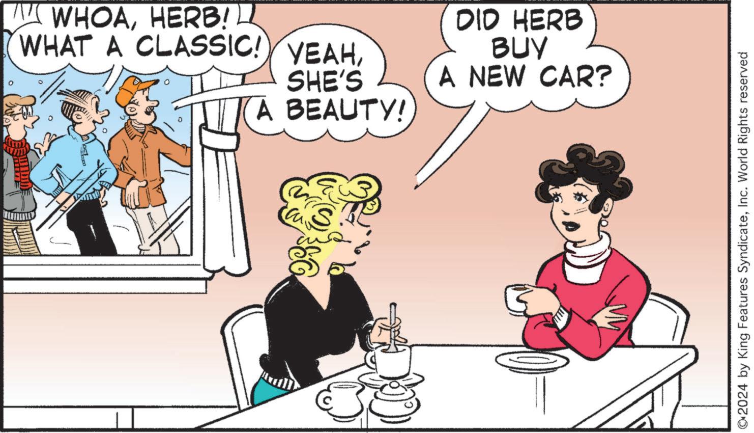 Gesture OCR: WHOAHERB! WHAT A CLASSIC! YEAHSHE'S A BEAUTY! DID HERB BUY A NEW CAR? O2024 by King Features SyndicateInc. World Rights reserved WHOAHERB ! WHAT A CLASSIC ! YEAHSHE'S A BEAUTY ! DID HERB BUY A NEW CAR ? O2024 by King Features SyndicateInc. World Rights reserved