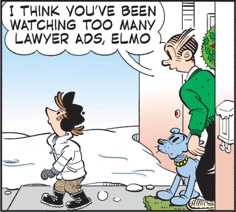 Fictional character OCR: I THINK YOU'VE BEEN WATCHING TOO MANY LAWYER ADSELMO 0 ?? I THINK YOU'VE BEEN WATCHING TOO MANY LAWYER ADSELMO 0 ??
