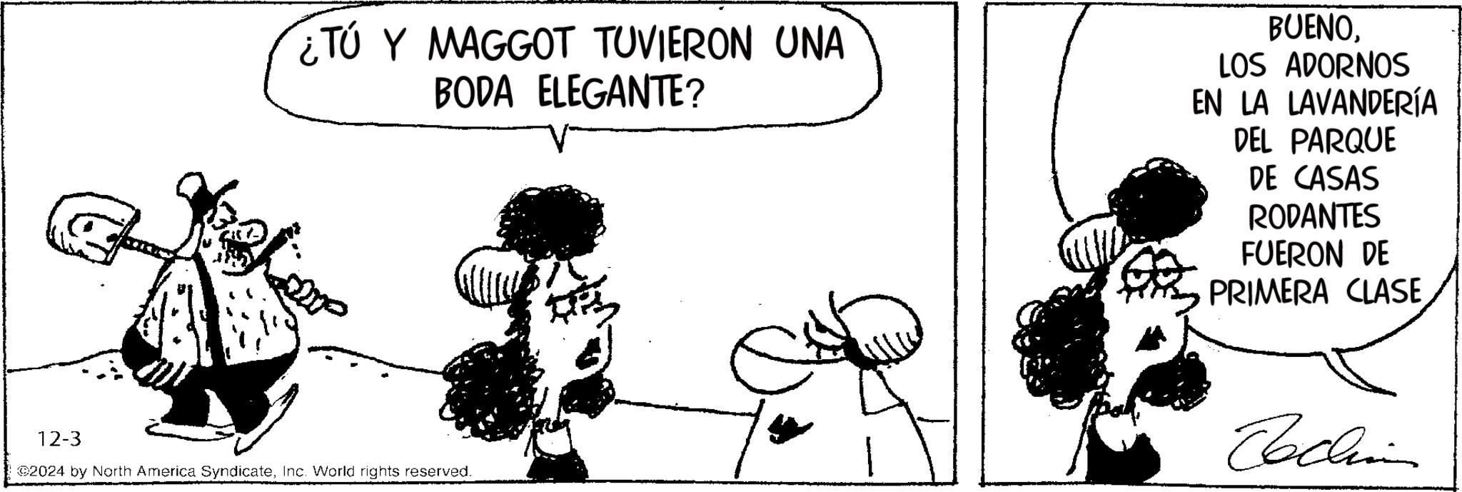 Font OCR: ¿TÚ Y MAGGOT TUVIERON UNA BODA ELEGANTE? BUENOLOS ADORNOS EN LA LAVANDERÍA DEL PARQUE DE CASAS RODANTES FUERON DE PRIMERA CLASE 12-3 2024 by North America SyndicateInc. World rights reserved. Techinn ¿ TÚ Y MAGGOT TUVIERON UNA BODA ELEGANTE ? BUENOLOS ADORNOS EN LA LAVANDERÍA DEL PARQUE DE CASAS RODANTES FUERON DE PRIMERA CLASE 12-3 2024 by North America SyndicateInc. World rights reserved . Techinn