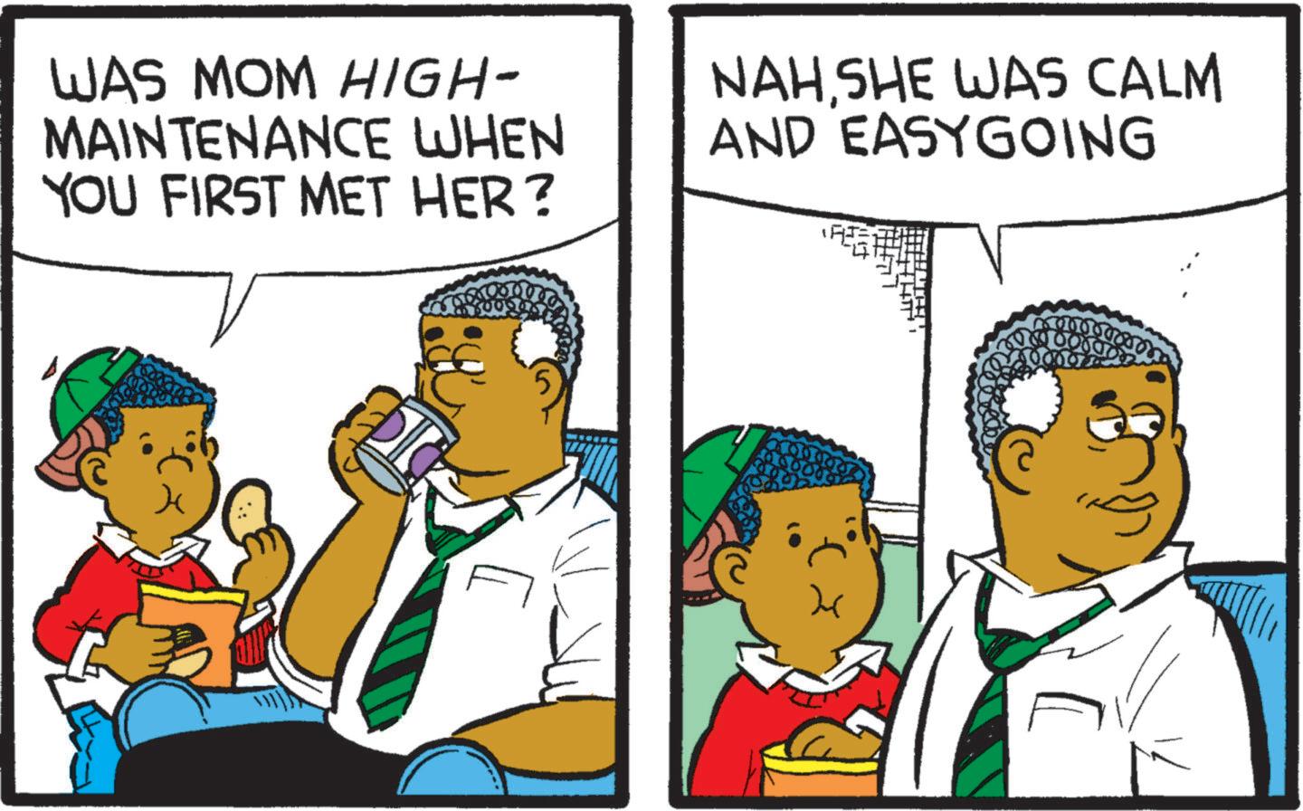 Parallel OCR: WAS MOM HIGH- MAINTENANCE WHEN YOU FIRST MET HER? NAHSHE WAS CALM AND EASYGOING ?? WAS MOM HIGH- MAINTENANCE WHEN YOU FIRST MET HER ? NAHSHE WAS CALM AND EASYGOING ??