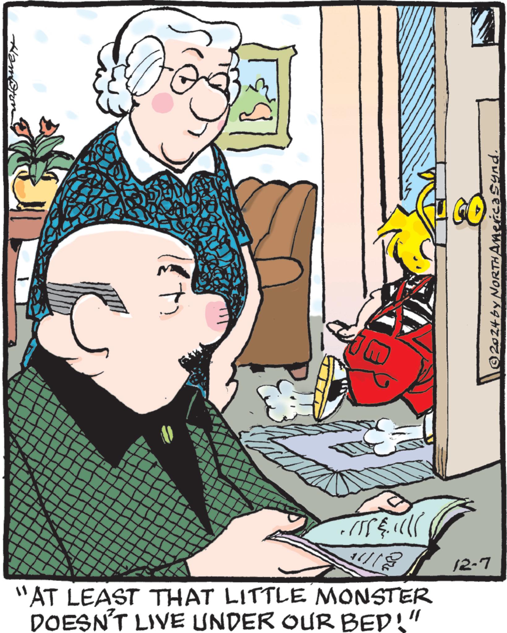 Publication OCR: Hampton "AT LEAST THAT LITTLE MONSTER DOESN'T LIVE UNDER OUR BED!" 12-7 ©2024 by NORTH America Sund. Hampton " AT LEAST THAT LITTLE MONSTER DOESN'T LIVE UNDER OUR BED ! " 12-7 © 2024 by NORTH America Sund .