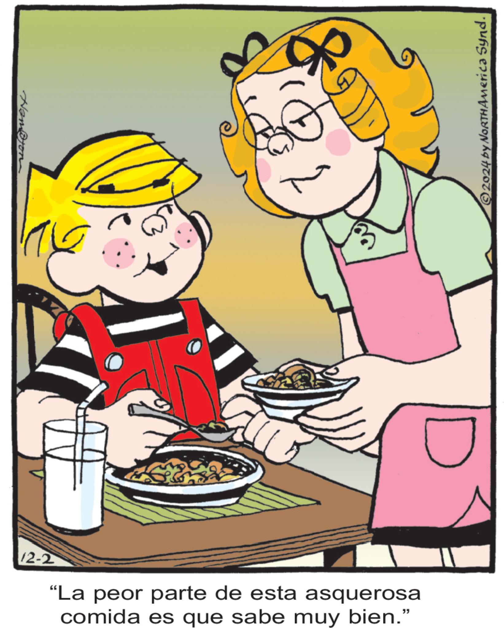 Fiction OCR: Ham@ton 8 12-2 2024 by NORTHAmerica Synd. "La peor parte de esta asquerosa comida es que sabe muy bien." Ham @ ton 8 12-2 2024 by NORTHAmerica Synd . " La peor parte de esta asquerosa comida es que sabe muy bien . "