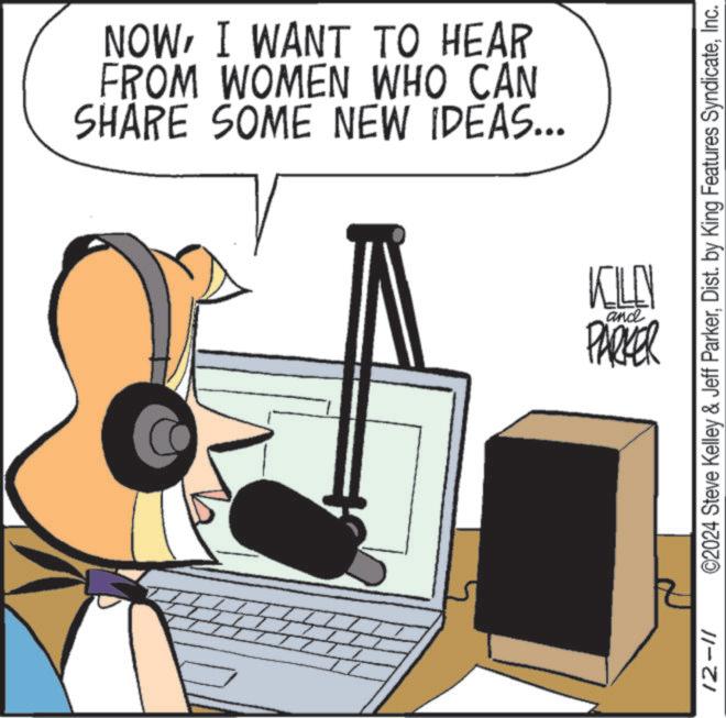 Laptop OCR: NOWI WANT TO HEAR FROM WOMEN WHO CAN SHARE SOME NEW IDEAS... KLEY and PARKER ©2024 Steve Kelley & Jeff ParkerInc. 11-21 NOWI WANT TO HEAR FROM WOMEN WHO CAN SHARE SOME NEW IDEAS ... KLEY and PARKER © 2024 Steve Kelley & Jeff ParkerDist . by King Features SyndicateInc. 11-21