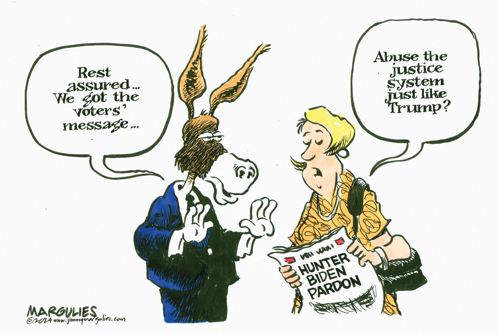 Font OCR: Rest assured... We got the voters' message... Abuse the justice System just like Trump? MARGULIES 2024 www.jimmymargulies.com HUNTER BIDEN PARDON Rest assured ... We got the voters ' message ... Abuse the justice System just like Trump ? MARGULIES 2024 www.jimmymargulies.com HUNTER BIDEN PARDON