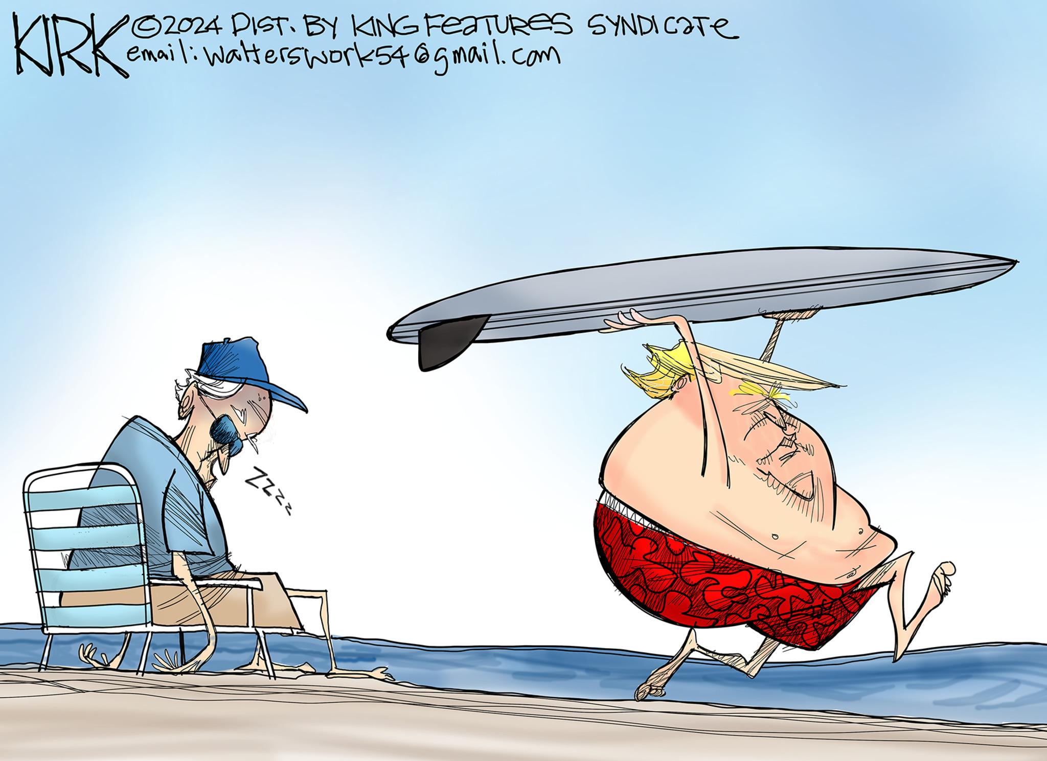 Surfboard OCR: KIRK 2024 DIST. BY KING FEATURES SYNDICate email: Walterswork54@gmail.com ZZZZ KIRK 2024 DIST . BY KING FEATURES SYNDICate email : Walterswork54@gmail.com ZZZZ