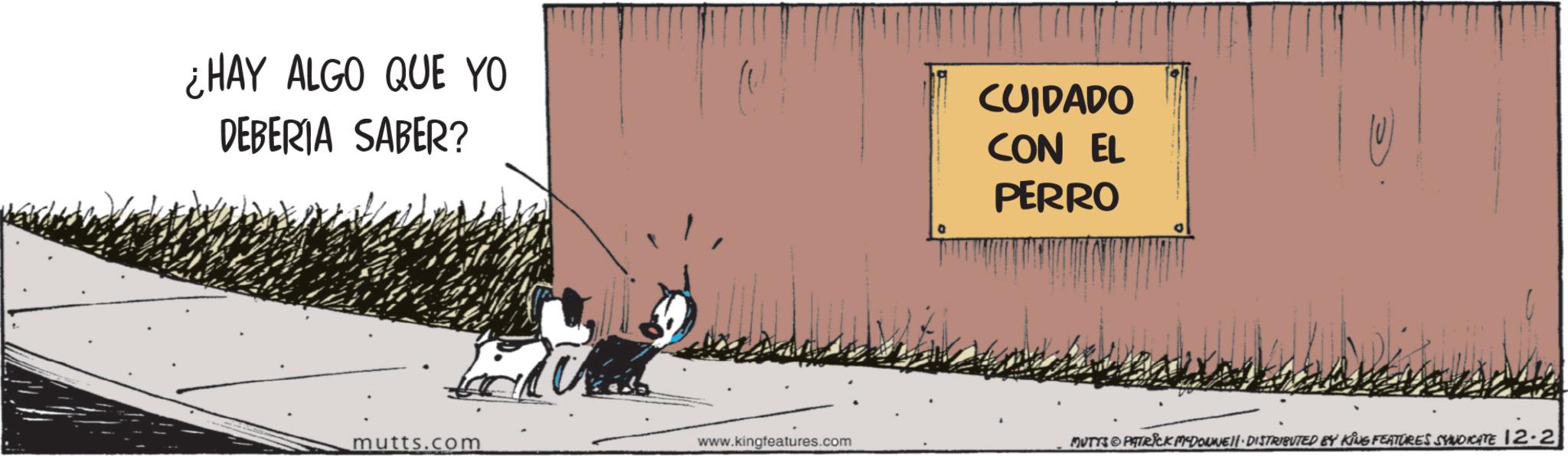 Graphics OCR: ¿HAY ALGO QUE YO DEBERIA SABER? CUIDADO CON EL PERRO mutts.com www.kingfeatures.com MUTTS & PATRICK MYDONNELL DISTRIBUTED BY KING FEATURES SYNDICATE 12.2 ¿ HAY ALGO QUE YO DEBERIA SABER ? CUIDADO CON EL PERRO mutts.com www.kingfeatures.com MUTTS & PATRICK MYDONNELL DISTRIBUTED BY KING FEATURES SYNDICATE 12.2