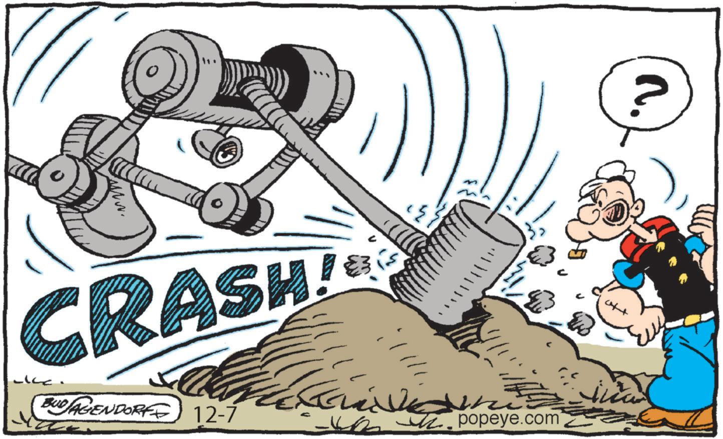 Drawing OCR: CRASH! C. BUD AGENDORF 12-7 popeye.com + CRASH ! C. BUD AGENDORF 12-7 popeye.com +