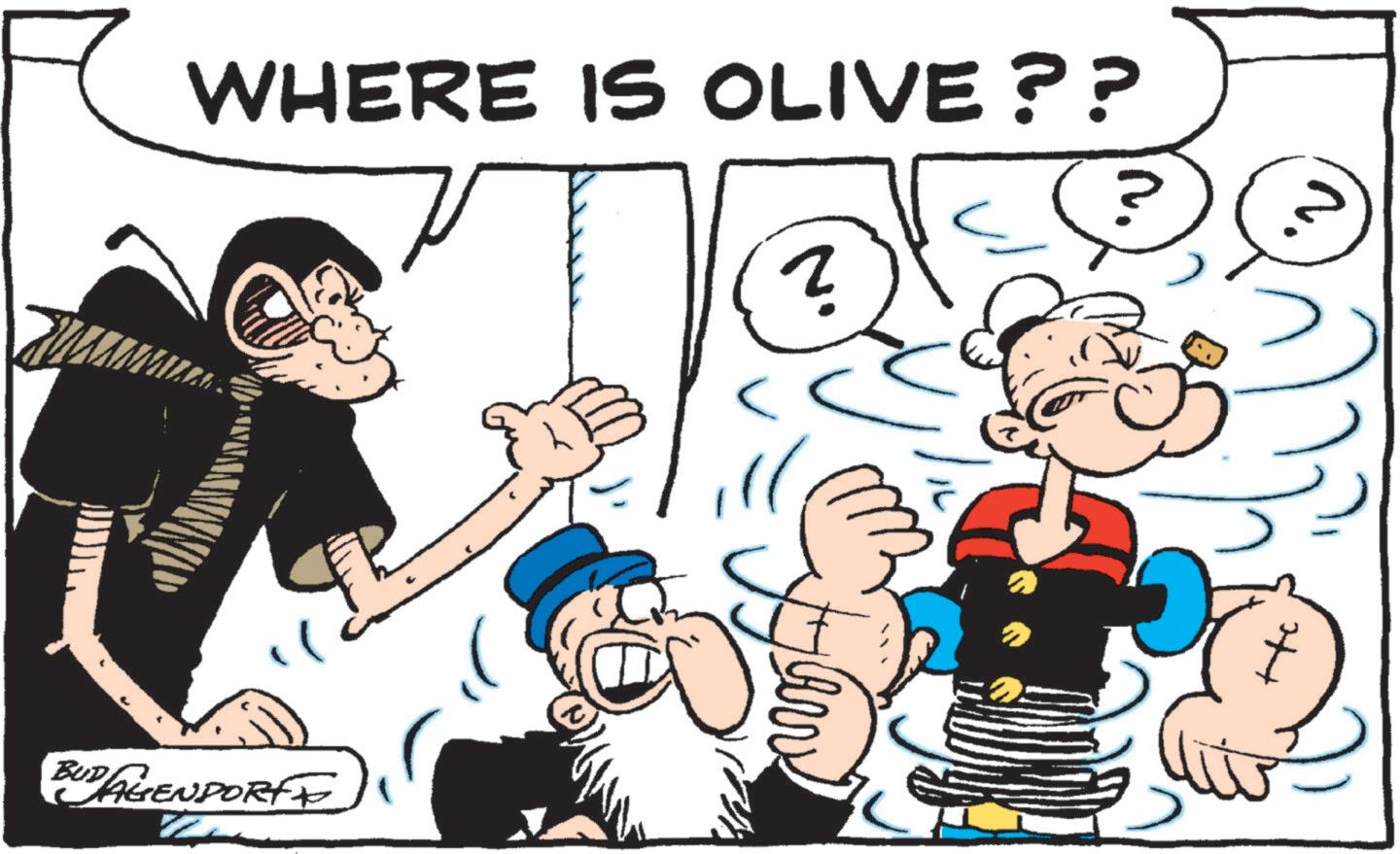 Comic book OCR: WHERE IS OLIVE?? ? BUDAGENDORFF WHERE IS OLIVE ?? ? BUDAGENDORFF