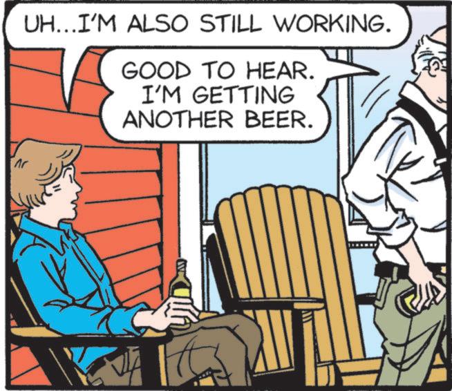 Font OCR: UH...I'M ALSO STILL WORKING. GOOD TO HEAR. I'M GETTING ANOTHER BEER. [AND UH ... I'M ALSO STILL WORKING . GOOD TO HEAR . I'M GETTING ANOTHER BEER . [ AND