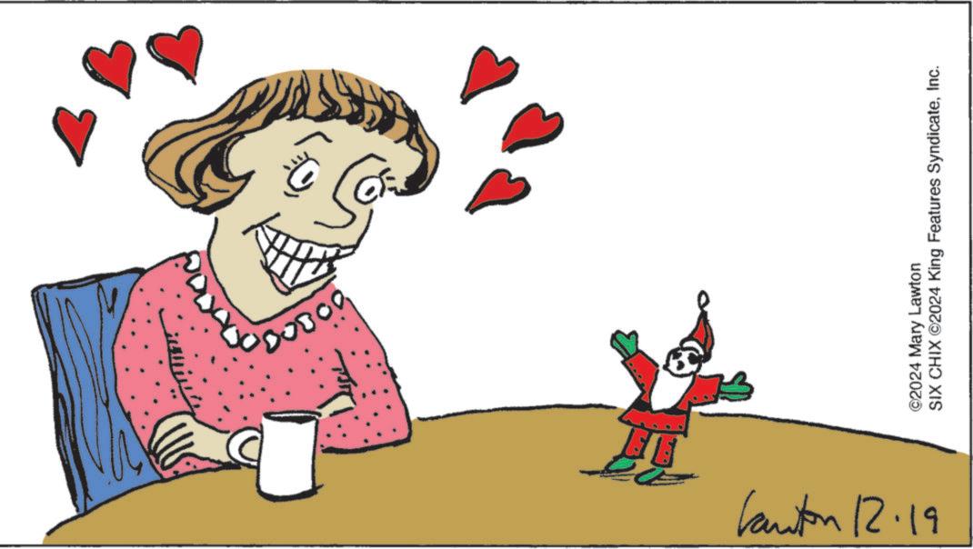 Fictional character OCR: Kanton 12.19 ©2024 Mary Lawton SIX CHIX ©2024 King Features SyndicateInc. Kanton 12.19 © 2024 Mary Lawton SIX CHIX © 2024 King Features Syndicate