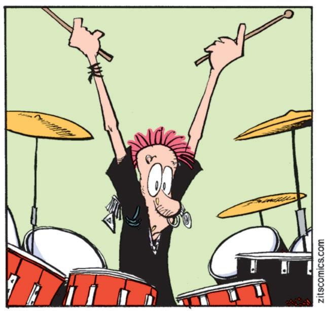 Band plays OCR: zitscomics.com zitscomics.com