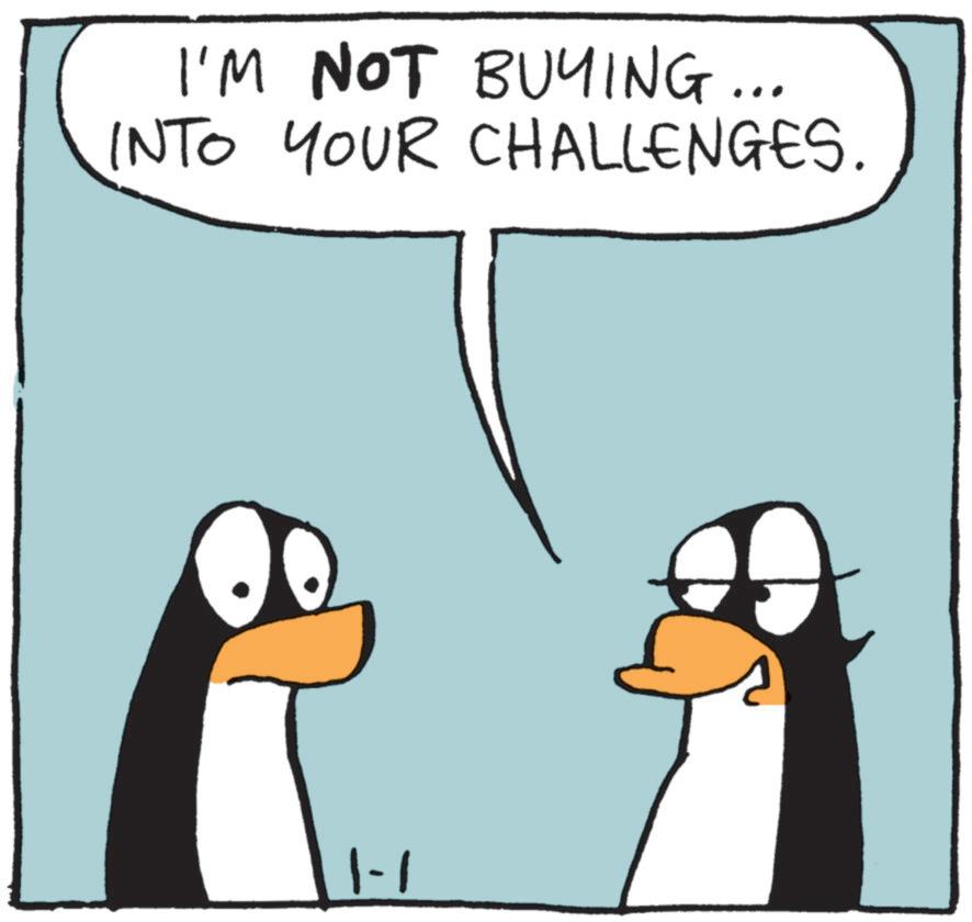 Penguin OCR: I'M NOT BUYING... INTO YOUR CHALLENGES. 1-1 I'M NOT BUYING ... INTO YOUR CHALLENGES . 1-1