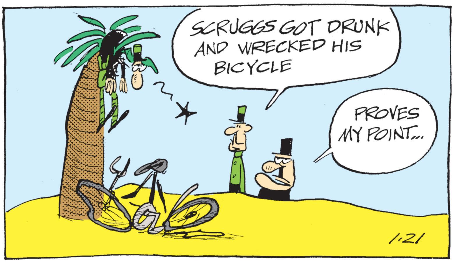 Animation OCR: SCRUGGS GOT DRUNK AND WRECKED HIS BICYCLE PROVES MY POINT... 1.21 SCRUGGS GOT DRUNK AND WRECKED HIS BICYCLE PROVES MY POINT ... 1.21