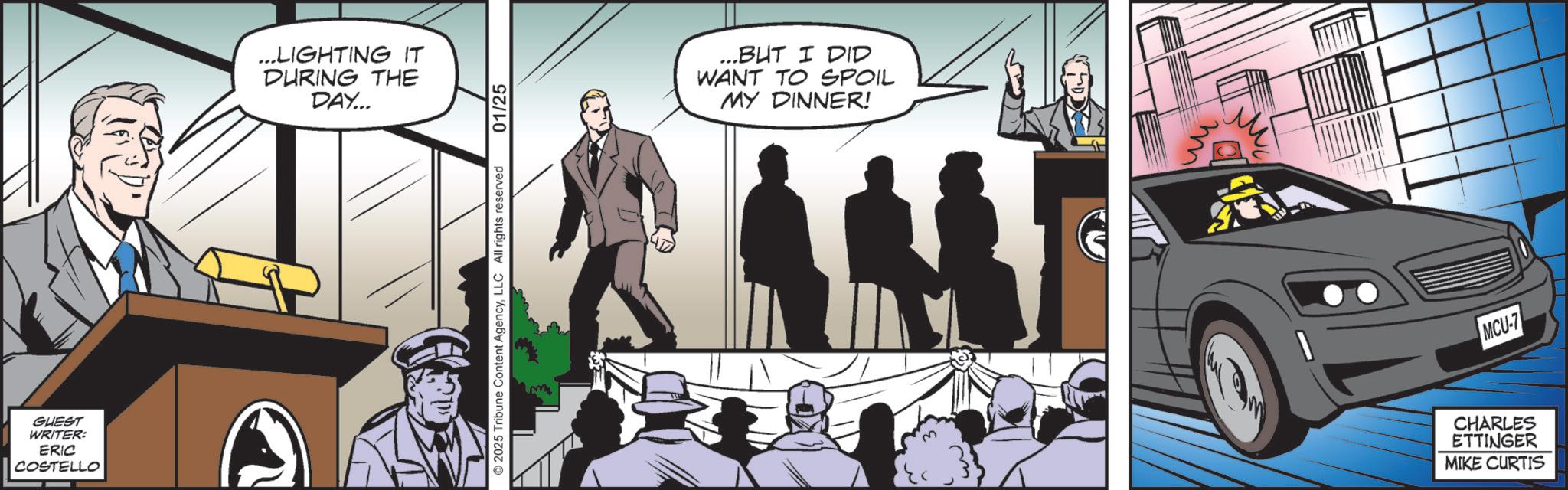 Publication OCR: GUEST WRITER: ERIC COSTELLO ...LIGHTING IT DURING THE DAY... ...BUT I DID WANT TO SPOIL MY DINNER! m ?? MCU-7 CHARLES ETTINGER MIKE CURTIS GUEST WRITER : ERIC COSTELLO ... LIGHTING IT DURING THE DAY ... ... BUT I DID WANT TO SPOIL MY DINNER ! m ?? MCU - 7 CHARLES ETTINGER MIKE CURTIS