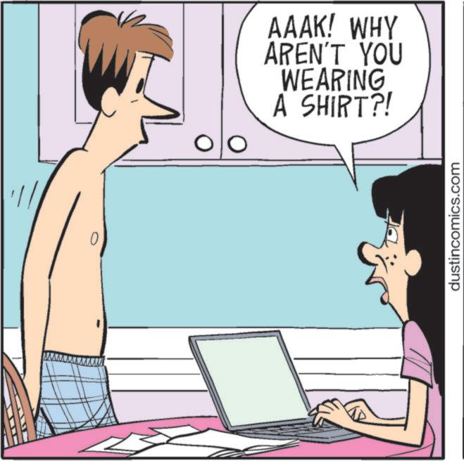 Comics OCR: 0 0 AAAK! WHY AREN'T YOU WEARING A SHIRT?! dustincomics.com 0 0 AAAK ! WHY AREN'T YOU WEARING A SHIRT ?! dustincomics.com