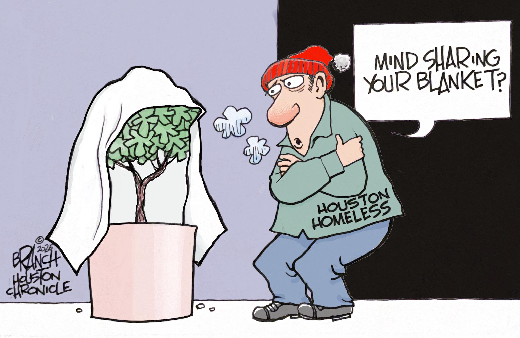 OCR: BRANCH HOUSTON CHRONICLE 0 HOUSTON HOMELESS MIND SHARING YOUR BLANKET? BRANCH HOUSTON CHRONICLE 0 HOUSTON HOMELESS MIND SHARING YOUR BLANKET ?